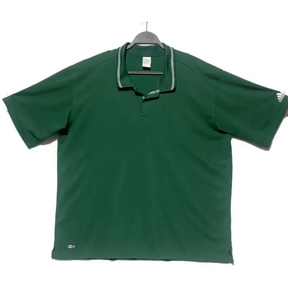 Adidas Polo Shirt Men's Size 2XL Dark Green Pullover Short Sleeves